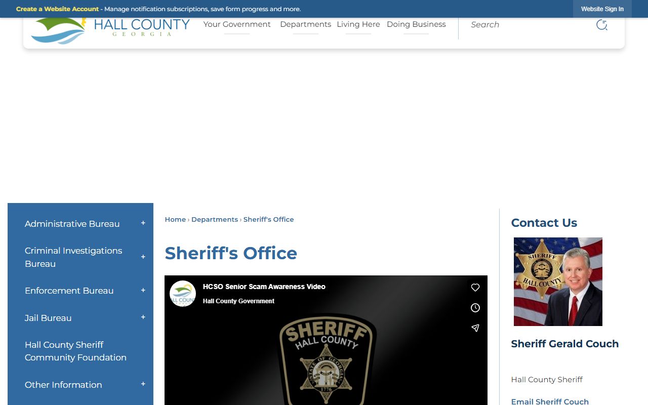 Hall County arrest records and sheriff office access