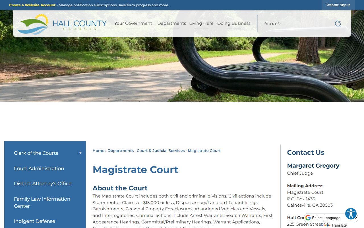 Hall County court dockets Hall County Magistrate Court