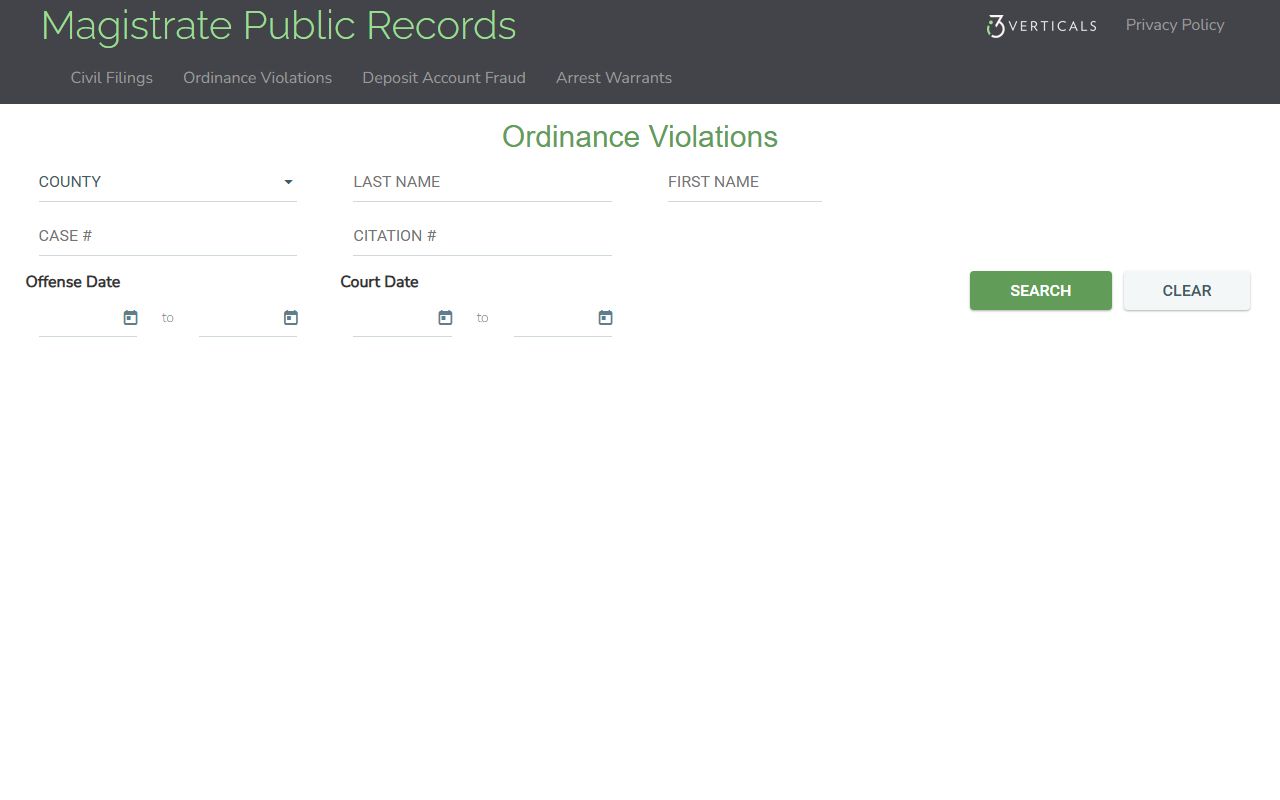 Hall County court dockets Magistrate ordinance violation search