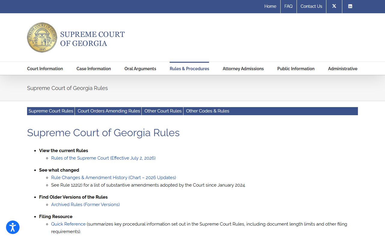 Hall County court dockets Supreme Court of Georgia rules