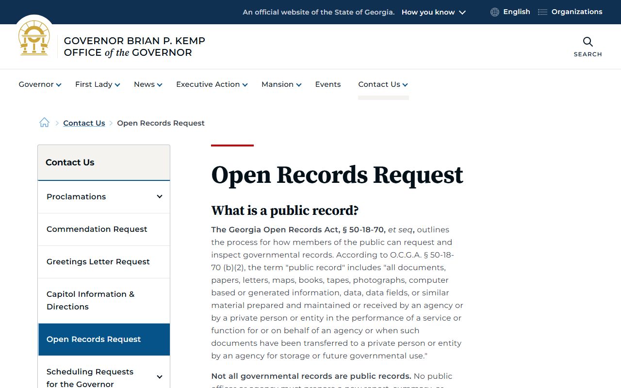 Hall County court records Georgia Open Records Act overview