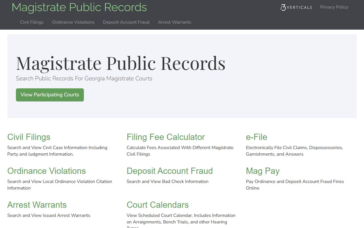 Hall County court records Georgia Magistrate Public Records portal