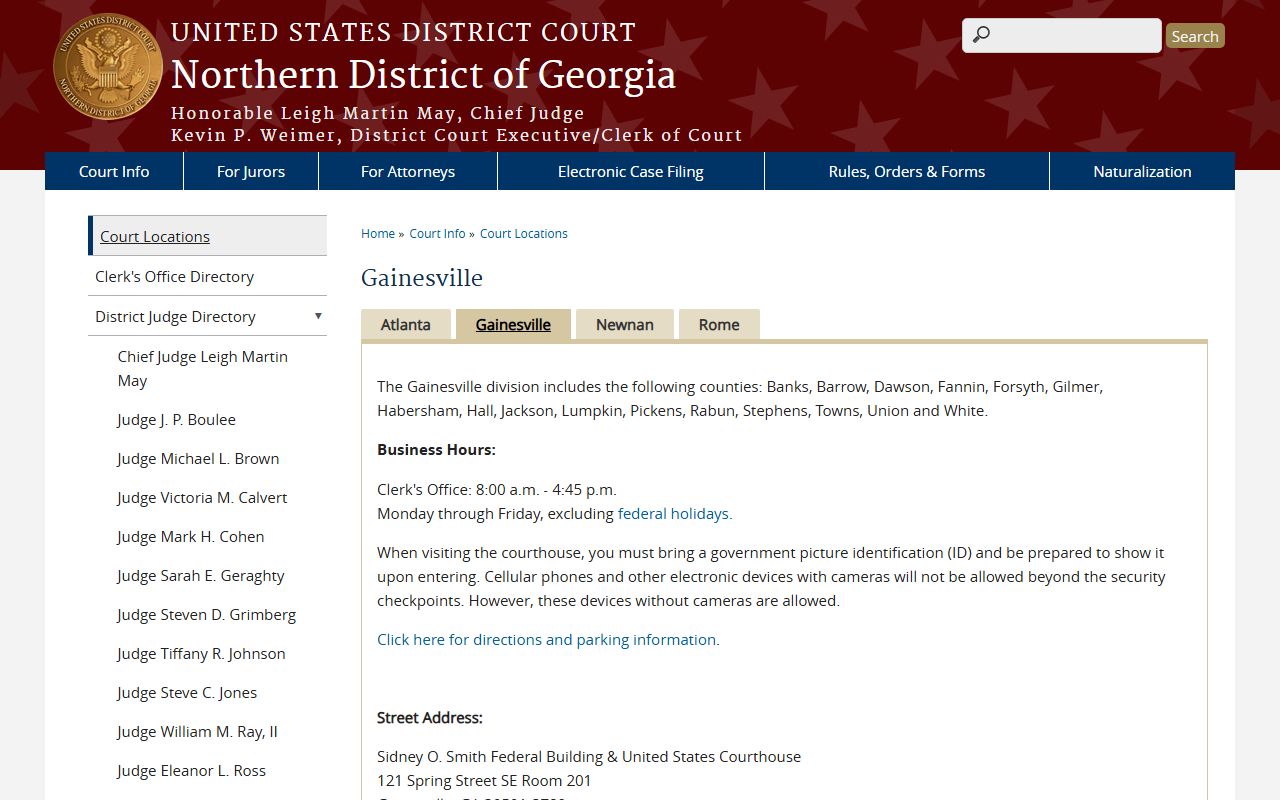 Hall County Superior Court records near the federal Gainesville courthouse
