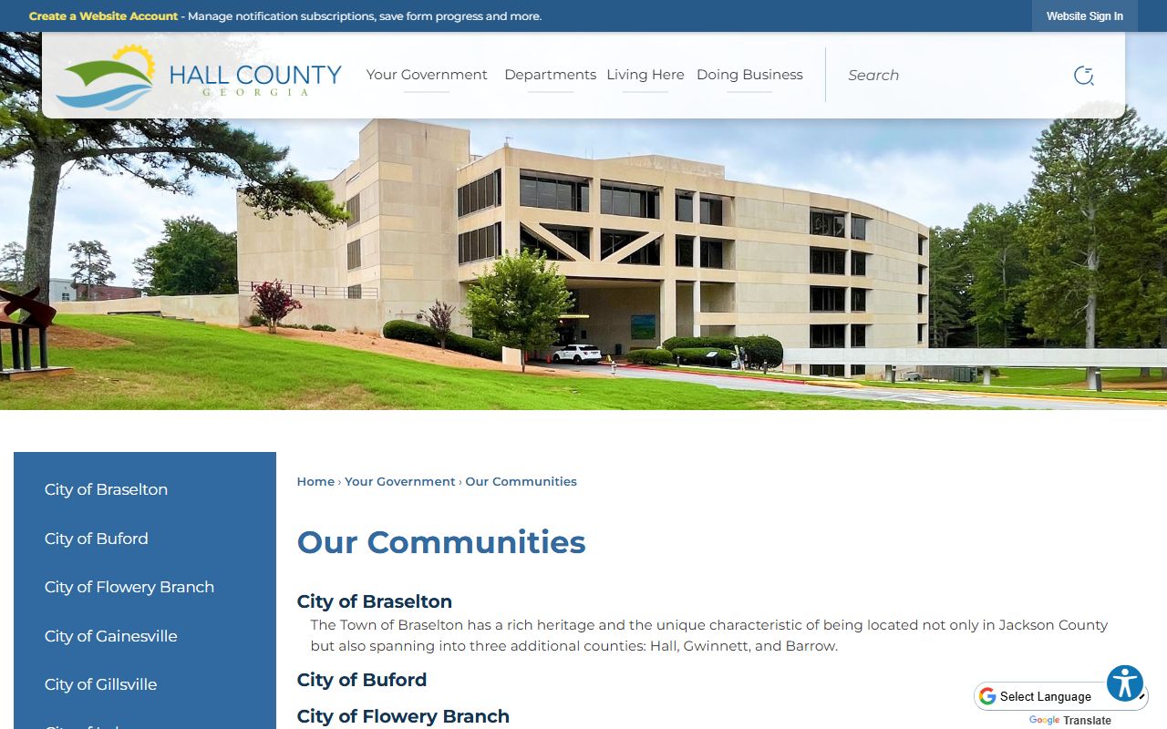 Hall County court records communities and city court venue context