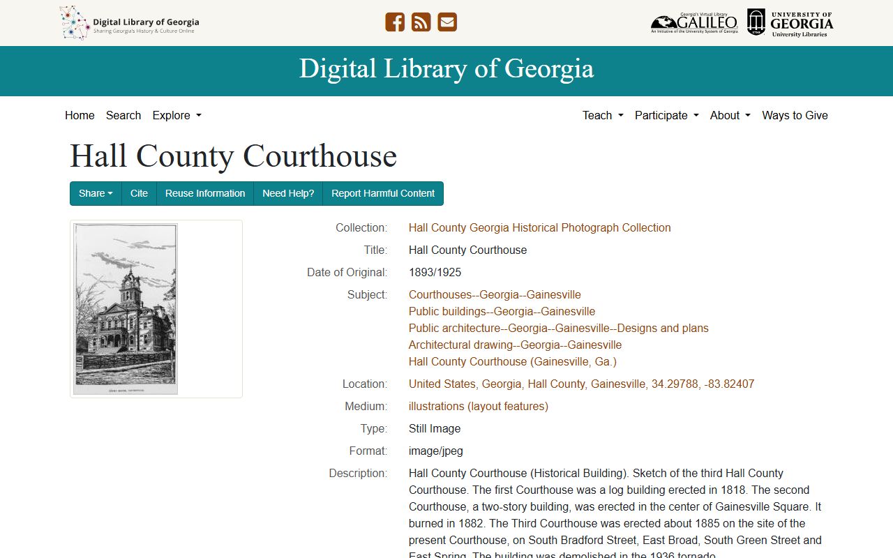 Hall County court records historical courthouse archive
