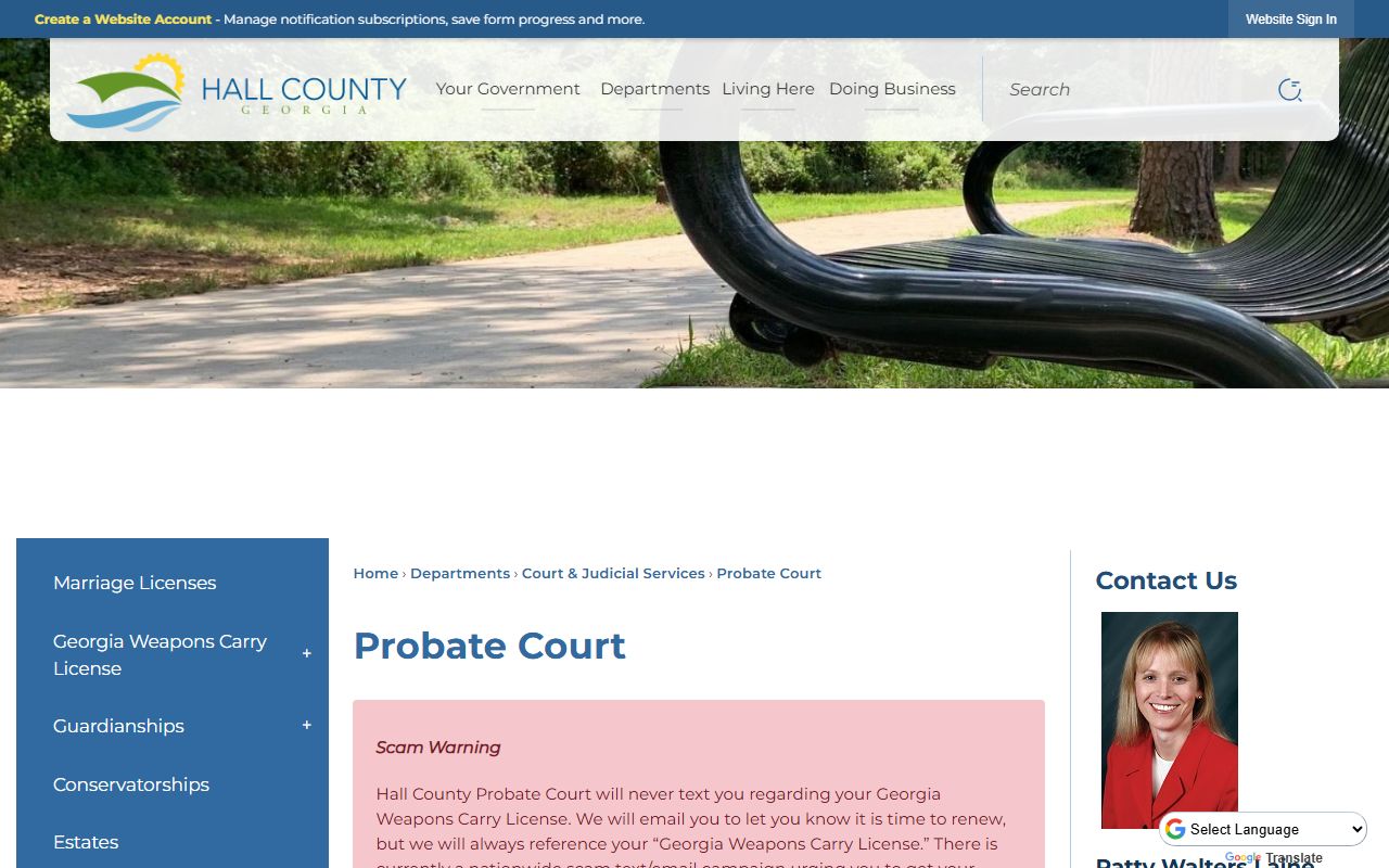 Hall County probate records Probate Court office page